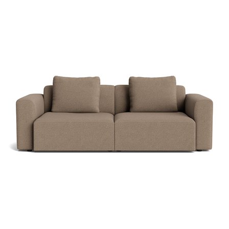Como XL 2-Sitzer-Sofa in Loop Dunkelbeige, schlichtes Design, inklusive zwei bequemen Rückenkissen für optimalen Sitzkomfort, 83cm Höhe