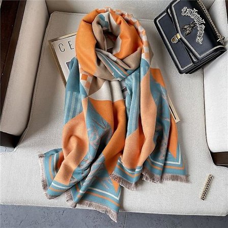 Tjock Pläd Brand Vinter Wraps Dam Scarf Lyx Cashmere filt Bufanda Dubbelsidig Pashmina Foulard Sjal Stoles Scarves Ny
