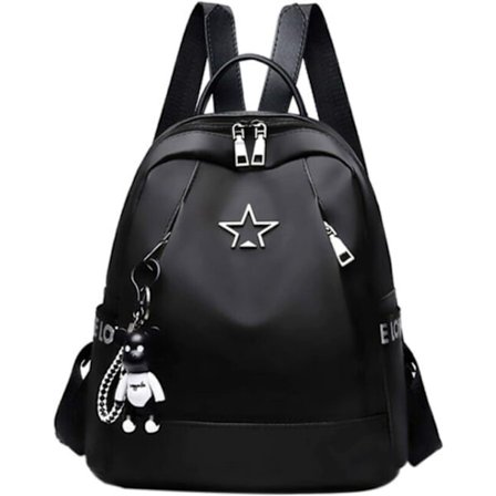 Ryggsäck BHCPY Senaste populära damryggsäck Oxfordtyg Ryggsäck Dam skolreseväska Axelväska Inbrottslarm Ryggsäck Svart