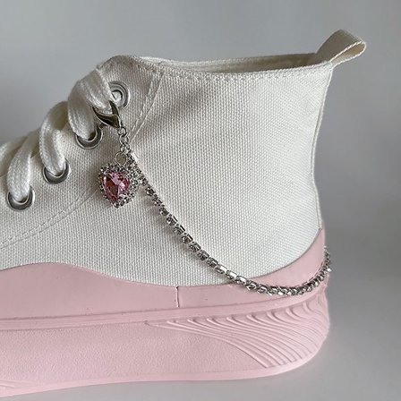 Charm Tofs Hjärthänge Boot Shoe Chain Smycken för trendiga S