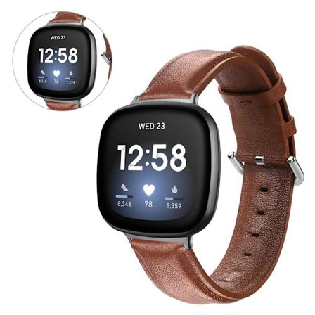 Fitbit Versa 3 äkta läder klockarmband - brun