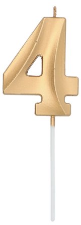 Sifferljus Guld metallic "0-9" Siffra 4