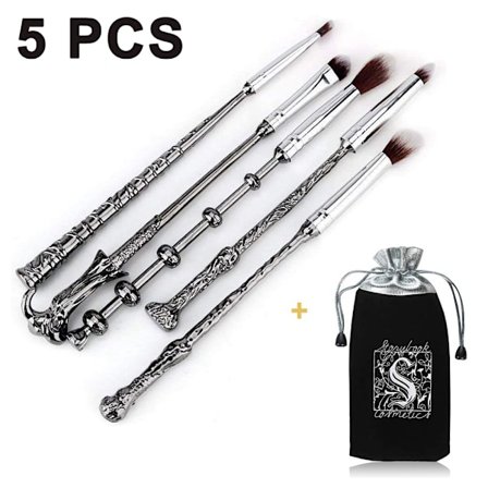 5-Delars Set Sminkborstar Trollstavar Magiska Ögonskugga Eyeliner Blandningspenna Läppborste Skönhetsverktyg, kombination 1