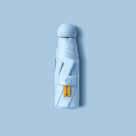 Kapselformat solparaply: Ger solskydd och UV-skydd, skyddar mot både sol och regn, lätt och enkel att bära.