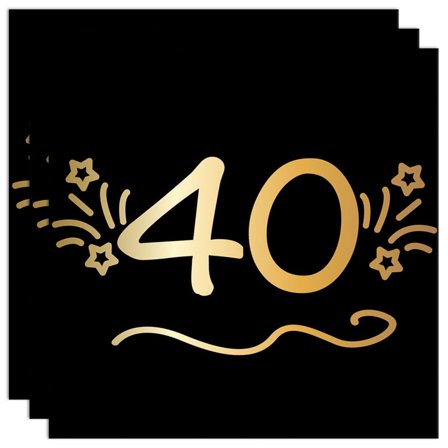 Papirservietter Svart 40 år 16-pakning