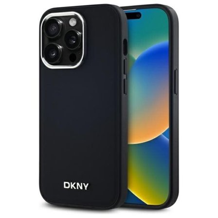 DKNY Plain Logo MagSafe iPhone 14 Pro Case - Musta