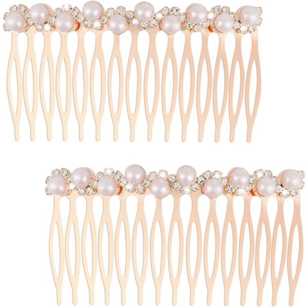 Perle Hår Sidekam Dekorative Hår Sidekamme til Kvinder Perle Hårtilbehør Hårklemme Rhinestone Krystal Brude Kam Hårpynt Hårperler