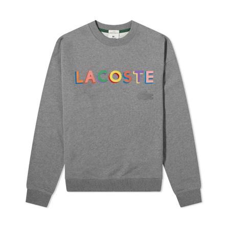 Lacoste Multi Logo Crew Sweat Grå, Herre Sweatshirts