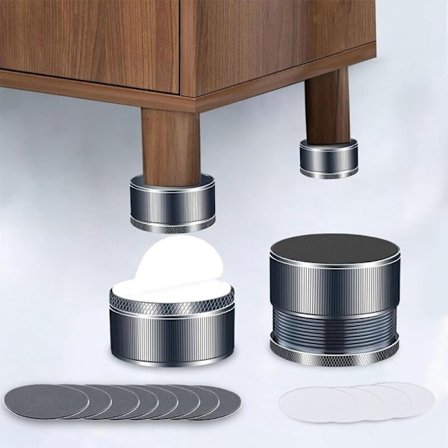 Justerbare Senge- og Møbelforhøjere, Metalben, Sæt med 4, Højdejusterbare