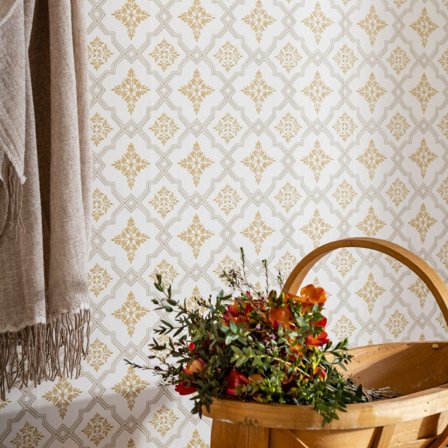 Duro Tapet, Börsjö 691-01 Gammalsvenska QuickUp, L, Beige, Färg & tapeter