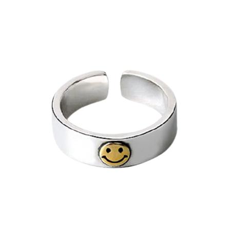 Smiley Ring Herr Vintage Justerbar Ring Fristående Ring Rolig Ring