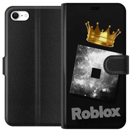 Kompatibel Tegnebogsetui til Apple Apple iPhone 6s Minimalistisk sort og sølvfarvet Roblox-symbol med gylden krone og luksuriøs gamer-æstetik på m