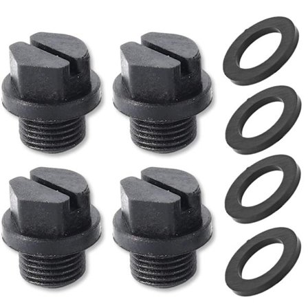 4 pakker, afløb prop, pool prop, med skive, sort