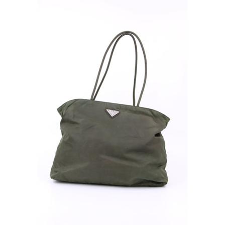 Prada Vintage Pre-Owned Nylon Tote , Groen , unisex , Maat: ONE Size Vintage Tassen