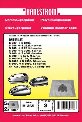 HANESTRÖM Dammsugarpåsar MIELE S 227-749, 4220,4580
