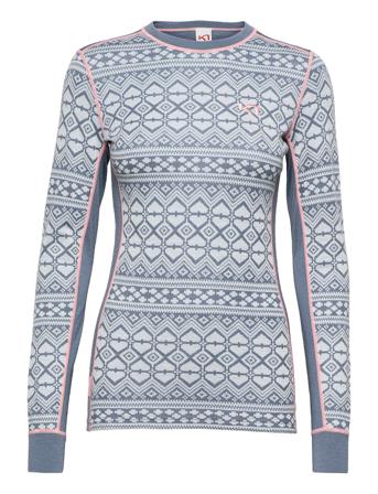 Hjerte Ls Base Layer Tops Blå Kari Traa