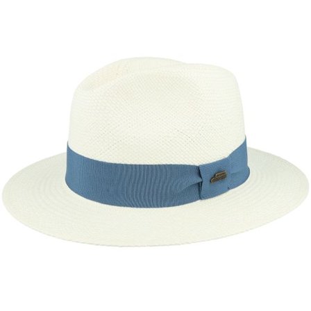 Göttmann - Vit Hatt - Panama White/Grey Blue Straw Hat @ Hatstore