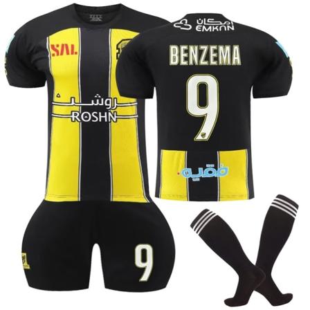 2024 Ittihad FC Hjemme Barnefotballdrakt nr 9 Benzema 12-13 years
