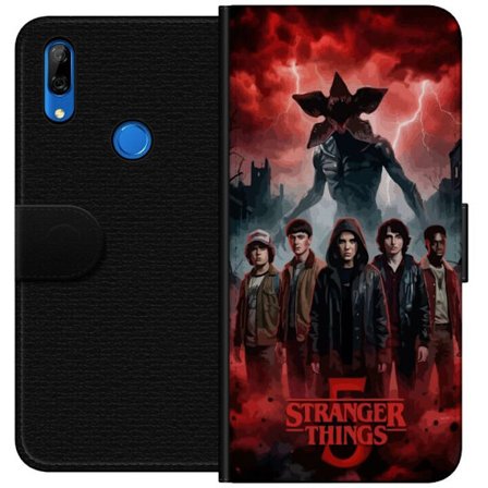 Kompatibelt Plånboksfodral till Huawei Huawei P Smart Z Mörk Stranger Things-inspirerad fantasyillustration med åska, dramatisk himmel och intensiv