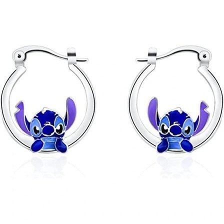Ohana betyder familie Stitch øreringe, Stitch Hoop øreringe, Stitch juleøreringe smykker til piger kvinder