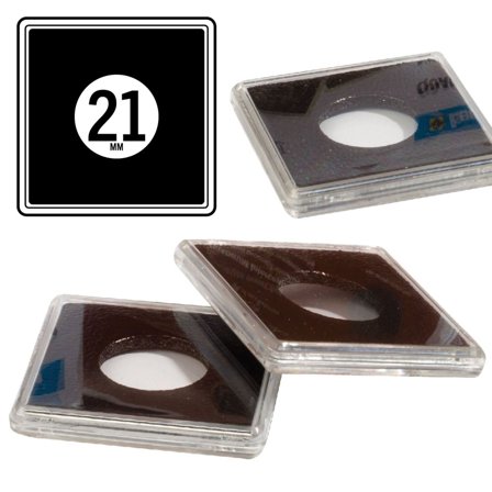 Leuchtturm QUADRUM Intercept firkantede møntkapsler til mønt Ø 21 mm - 6 stk.