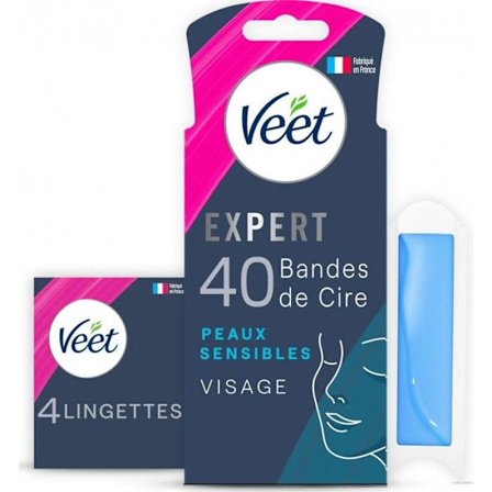 Koldvoksstrimler - VEET - Ekspert - Følsom Hud - 40 Strimler - Hypoallergen