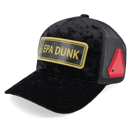 Iconic - Svart trucker Keps - Epa Dunk Gold Registreringsskylt Velvet Black @ Hatstore