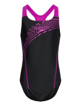 Girls Medley Logo Medalist Black Speedo