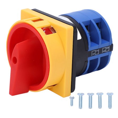 BERM siirtokytkin yleislukon nokka-valitsin lukituskytkin 32A AC240V AC440V - punainen, sininen ja oranssi - 1 kpl