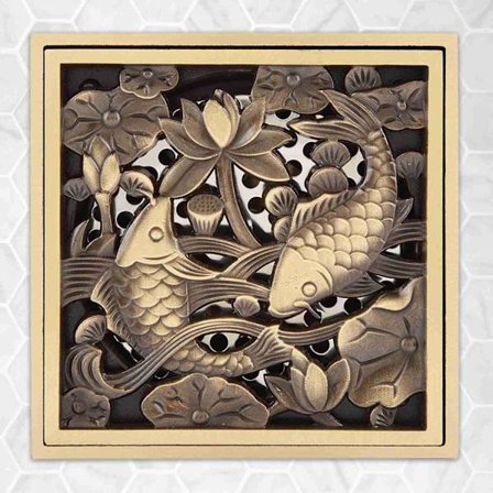 10CM Gulvafløb Antik Messing Gulvafløb Affaldssi Dækselrist kompatibel Hjem Køkken Badeværelse Toilet Vaskeri Have Udendørs