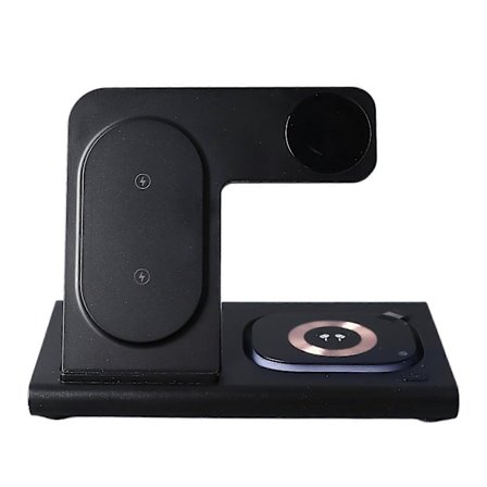 Trådløs opladningsstation 25W hurtigopladning 3 i 1 trådløs opladerstation til hjemmekontorer sort til Iphone