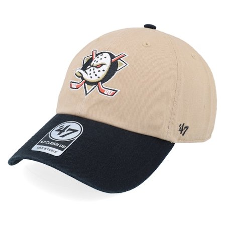 47 Brand - NHL Beige unconstructed Caps - Anaheim Ducks NHL Tone 47 Clean Up Khaki/Black Dad Cap @ Hatstore