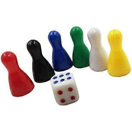 Sharplace 6 st 25mm Vintage Ersättnings Plast Spelpjäser Schackpjäser och Leksaker