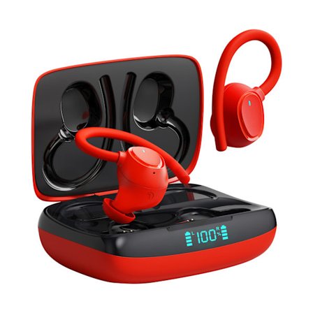 Bluetooth hörlurar 5.1, Trådlösa sporthörlurar IP7 Vattentät Bluetooth headset 48H Hi-Fi Stereo med Dual Mic, CVC 8.0 brusreducering, Super Light,