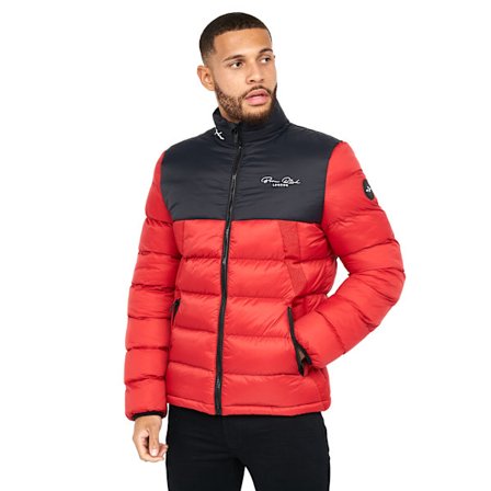 Born Rich Mens Lyden Oversized Puffer Jacket XXL Tango Röd