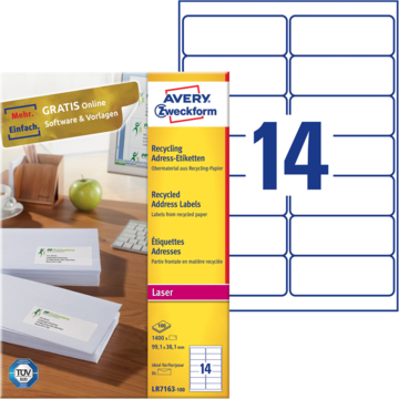 Adresseetikett Hvit 99,1x33,1