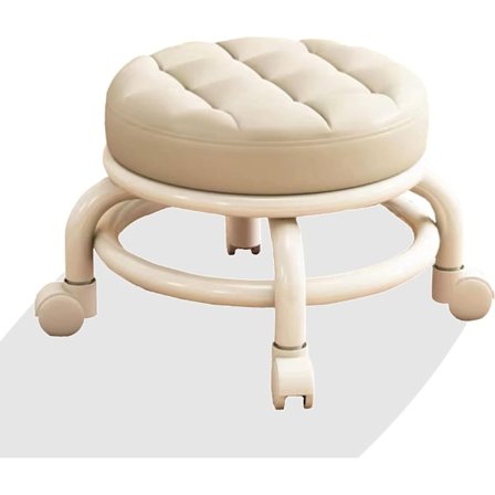 Låg rullande pall med 360° universalhjul