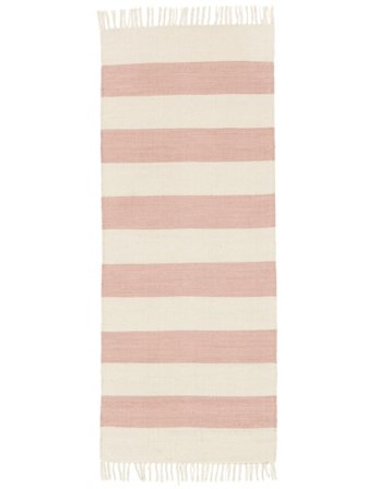 Striped Small Cotton Stripe Rug - Pink 80X200 Cotton, Scandinavian Style