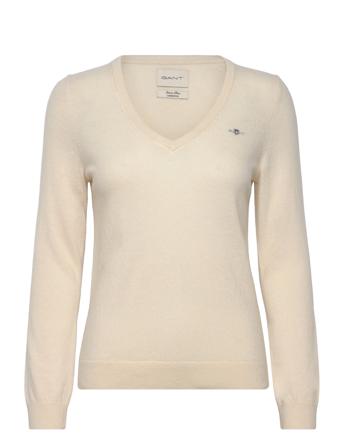 Extrafine Lambswool V-Neck Cream GANT