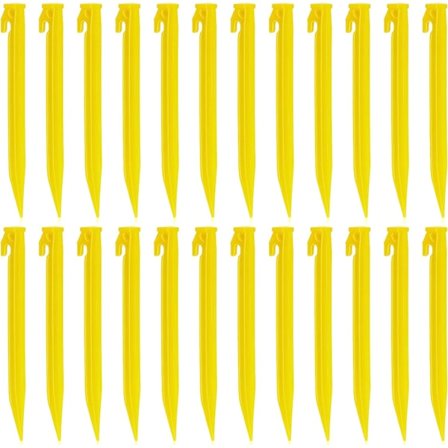 24 stk. teltplugger i plast, kraftige teltplugger til strand, baldakinplugger