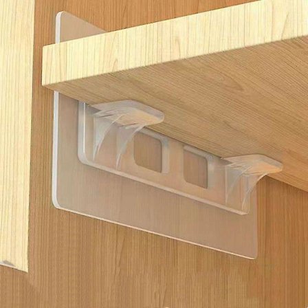 4 stk. Skab Traceless Adhesive Lagstøtte Hulfri Skabspartition Lagdelt Trækstøtte Bærende Holder