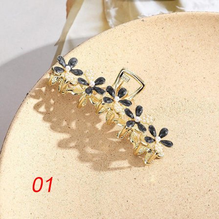 Perle Strass Hårklemme Mote Blomst Hårklo Kvinner Jenter 04