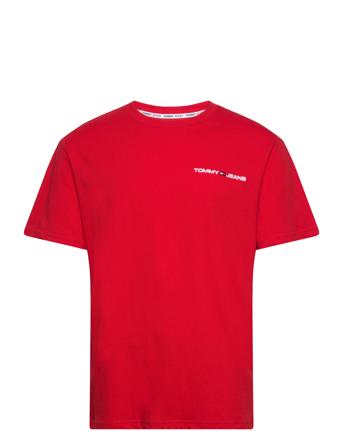 Tjm Clsc Linear Chest Tee T-shirts Short-sleeved Rød Tommy Jeans*Betinget Tilbud