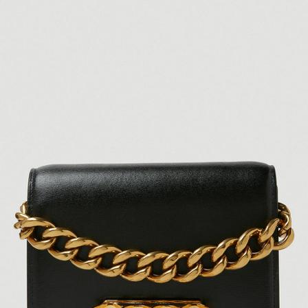 Alexander McQueen, Four Ring Mini Shoulder Bag Zwart, Dames, Maat:ONE Size,leer