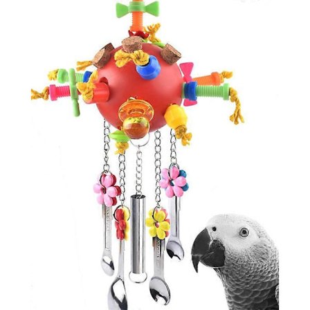 Fugleleker, Papegøye Trekke Skjeer Fargerike Akrylpinner Leker