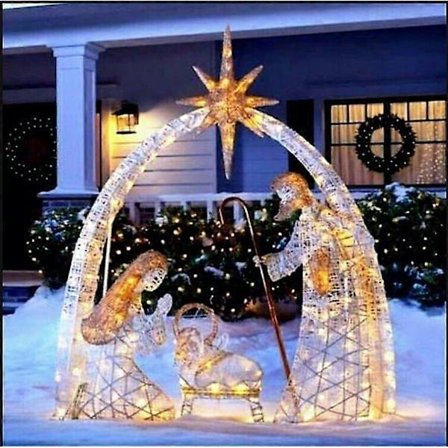 Feire sesongen: Festlige julekrybbe-skilt for utendørs bruk i hagen din