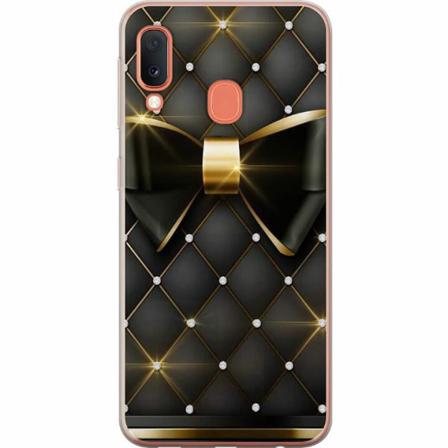 Samsung Galaxy A20e Genomskinligt Skal Gyllene Rosett