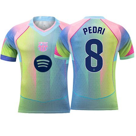 25-26 FC Barcelona Special Edition Grøn NO.8 PEDRI Uniform Fodbold T-shirt S-2XL