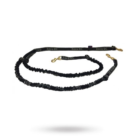 Zero DC - ZERO DC ELASTISK DRAGLINA SVART - ÖVER 10 KG - 2.5 M FÖR 2 HUNDAR - Hundkoppel