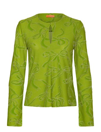 2246 Lurex Jersey, Long Sleeve Tie Green STINE GOYA